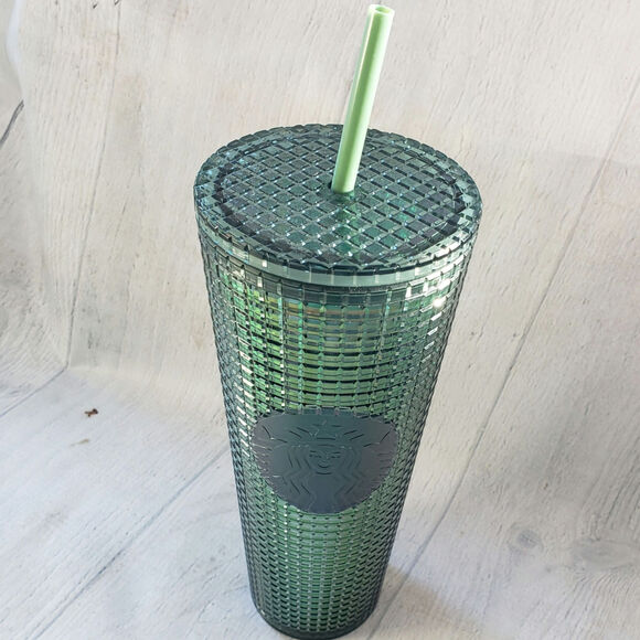 Starbucks 2022 Green Studded Tumbler 24oz Venti Cold Cup w/ Straw - Picture 1 of 3